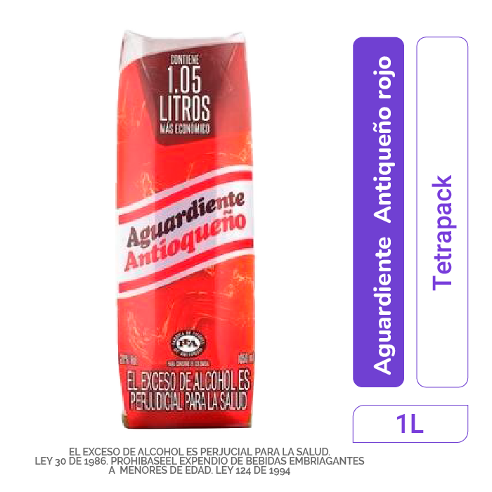 Aguardiente Antioqueño Rojo1050 ml x 1 und