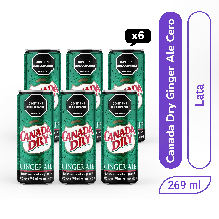  Canada Dry Ginger Ale SC Lata 269ml x 6 und