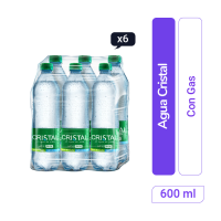 Agua Cristal Con Gas pet 600 ml x 6und