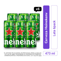 Cerveza Heineken lata 473 ml x 6 und