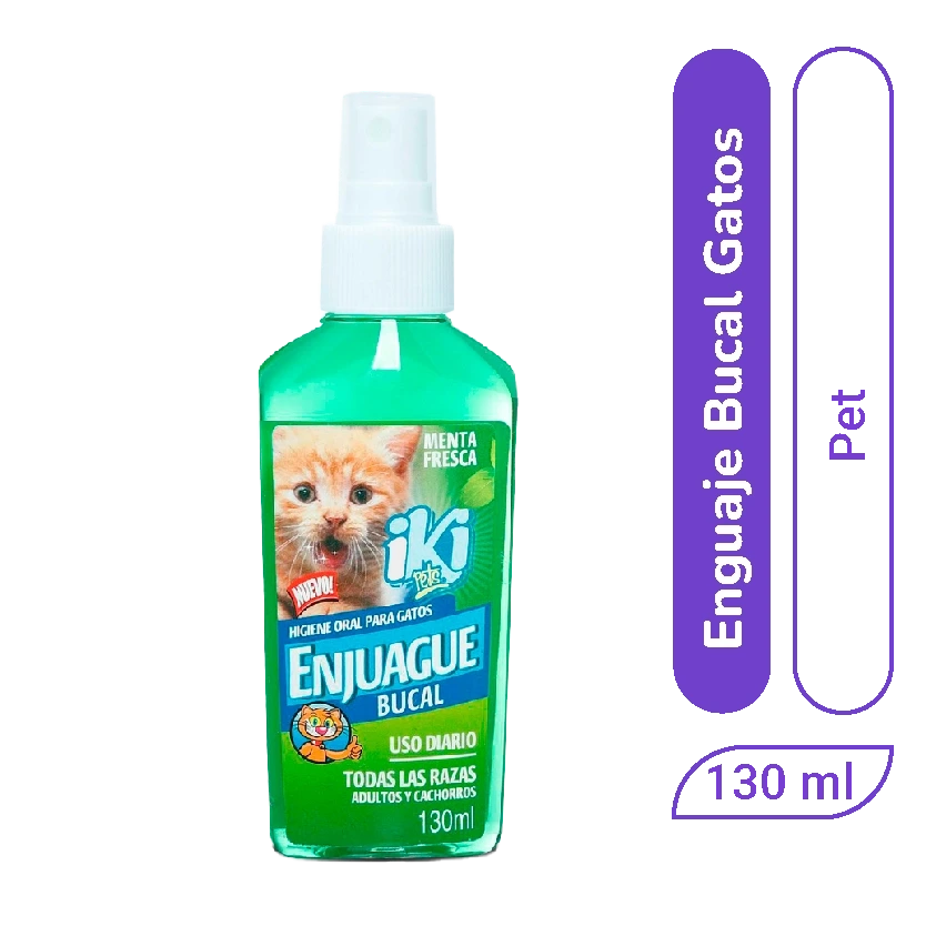 Enjuague Bucal Iki Pets Gatos 130 ml x 1 und