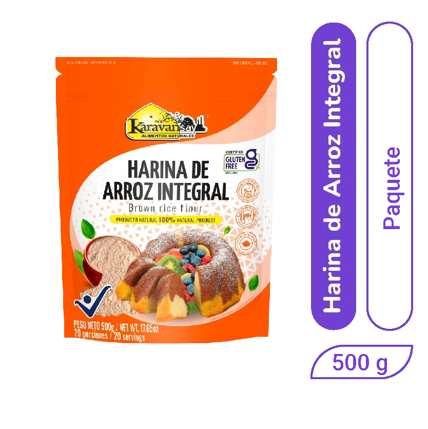 Harina de Arroz Integral Karavansay Precocida 500 gr x 1 und