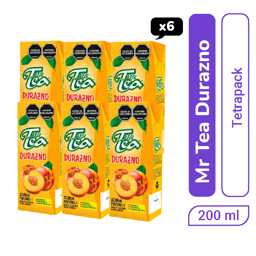 Té Mr. Tea Durazno tetrapack 200 ml x 6 und