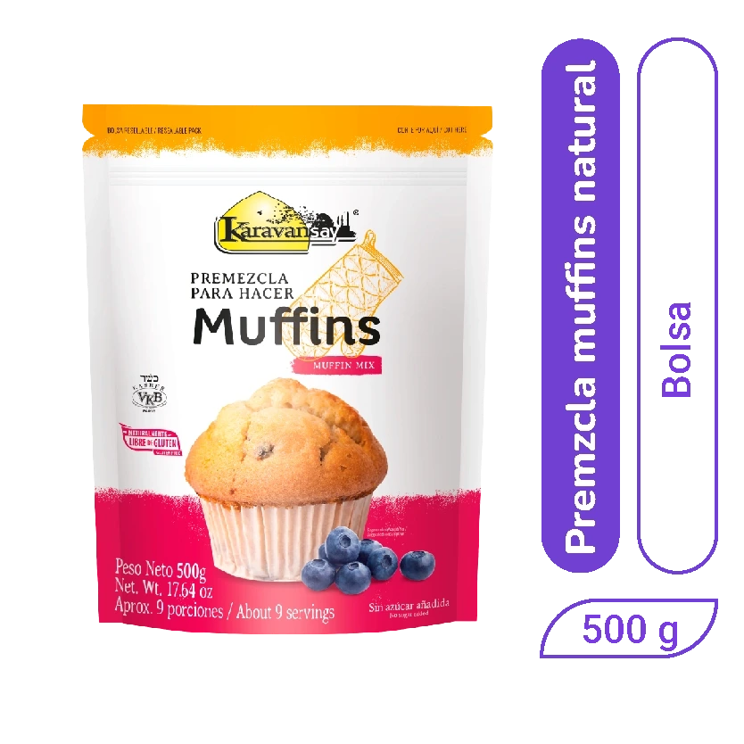 Premezcla Muffins Karavansay sabor Natural 500 gr x 1 und