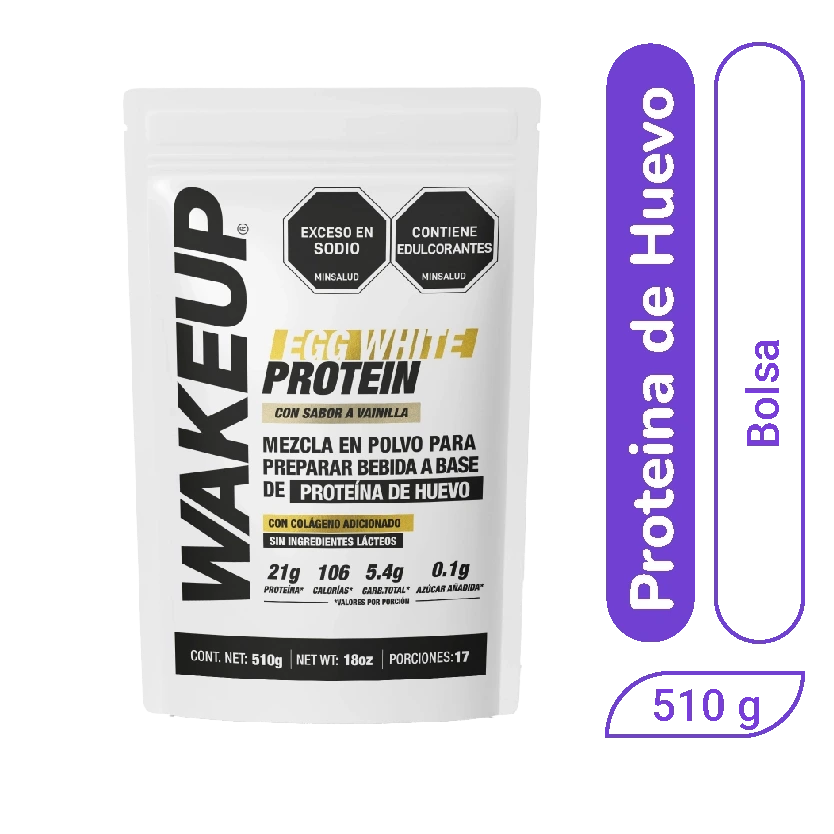 Proteína de Huevo Wakeup Vainilla 500 gr x  1  und