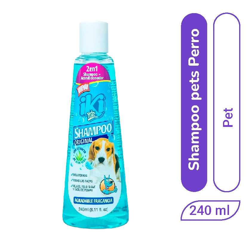 Shampoo IkiPets 2 en 1 Perros 240 ml x 1 und