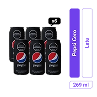 Pepsi Cero Calorías lata 269 ml x 6 und