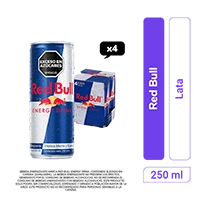 Energizante Red Bull Lata 250 ml x 4 und